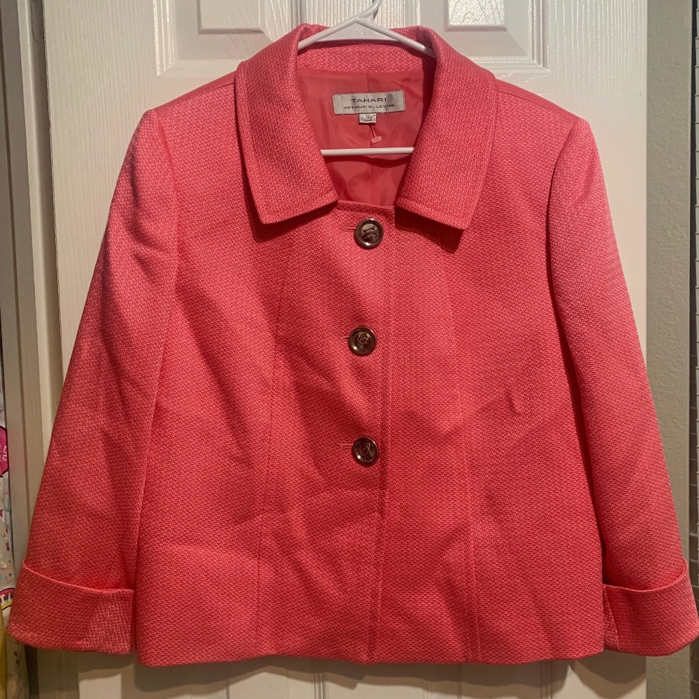 Tahari short pink blazer jacket